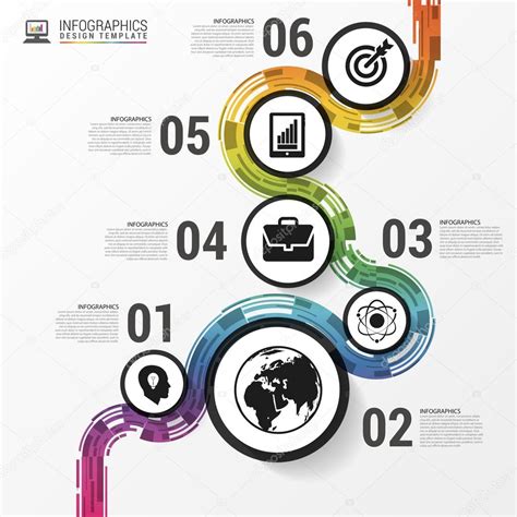 Abstract Colorful Business Path Timeline Infographic Template — Stock