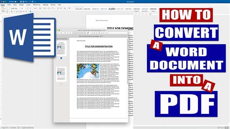 How To Convert Word To A Pdf File Microsoft Word Tutorials Youtube