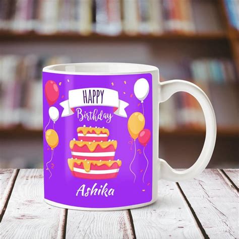 Chanakya Happy Birthday Ashika White Ceramic Mug Ceramic Coffee Mug