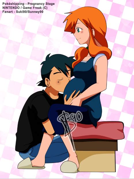 Ash Kissing Mistys Pregnant Belly As A Married Couple Ash And Misty Pokemon Ash Misty