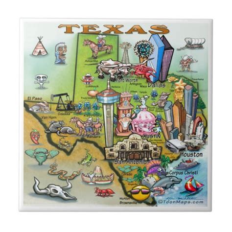 Texas Fun Map Tile