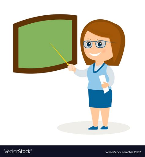 Cartoon Teacher At The Board Royalty Free Vector Image