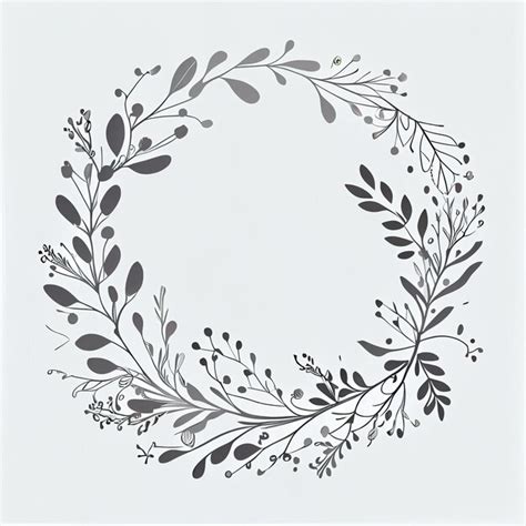 Premium Photo Floral Wreath Logo Simple Mockup Illustration Generative Ai
