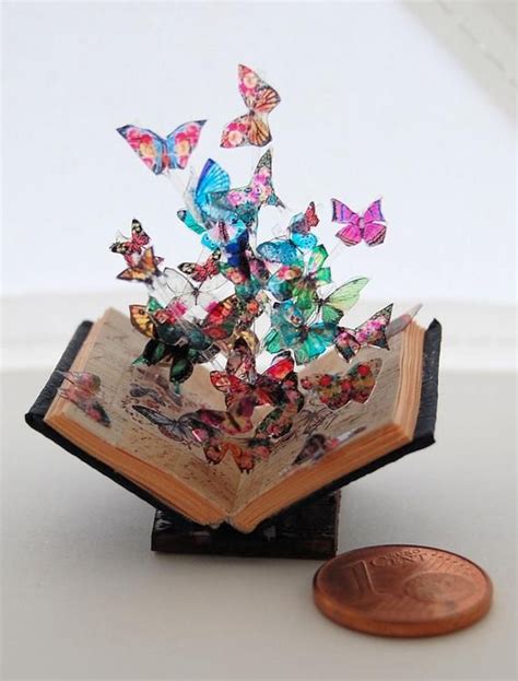 Miniature Book Sculpture Butterfly Etsy Uk Folded Book Art Book