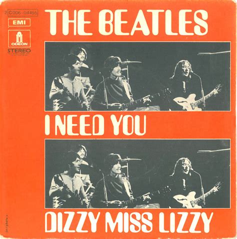 The Beatles I Need You Dizzy Miss Lizzy 1973 Vinyl Discogs