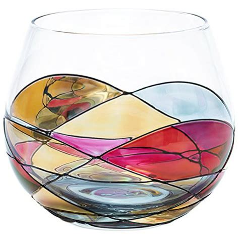 Antoni Barcelona Stemless Wine Glass 21 5oz Unique Hand Painted Drinking Glasses Drinkware