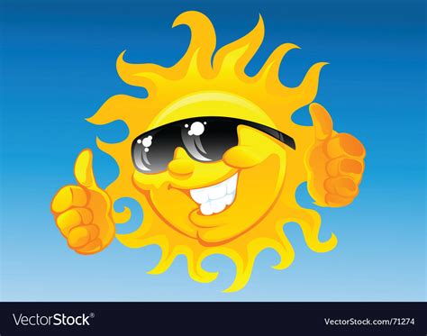 Cartoon Sun In Sunglasses Royalty Free Vector Image