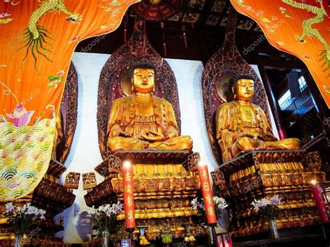 Buddhist Statues Jade Buddha Temple Jufo Si Shanghai China Most Famous