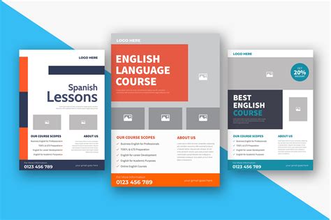 English Language Course Flyer Design Graphic By Venture Studio