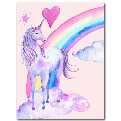 Unicorns Rainbows Canvas Unicorn Wall Art Unicorn Painting