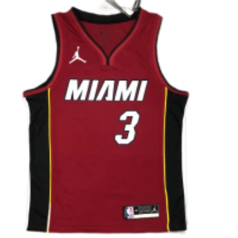 Mens Miami Heat Dwyane Wade 3 Jordan Brand Red 2021 Swingman Player