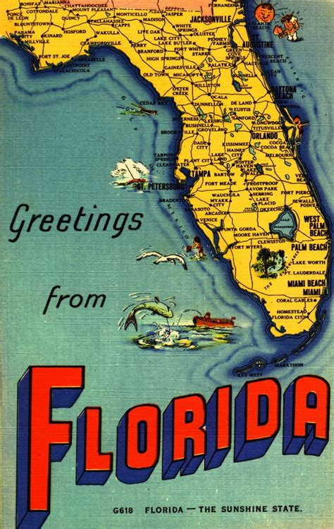 68 Best Vintage Postcards Florida Images On Pinterest Post Cards