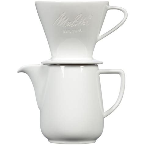 Melitta Porcelain Pour Over Carafe Set With Cone Brewer And Carafe