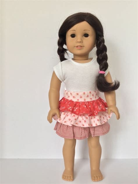 American Girl Doll Clothes Ruffled Skirt Skirt By Adorablydolly