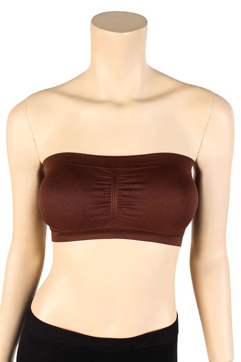 Womens Strapless Padded Bra Bandeau Tube Top Removable Pads Seamless Crop Colors Ebay