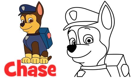 How To Draw Chase From Paw Patrol The Expert
