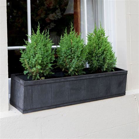 Current price $8.99 $ 8. Rustic Vence Galvanised Fluted Trough - Large | Window box ...