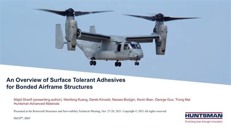 An Overview Of Surface Tolerant Adhesives For Bonded Airframe