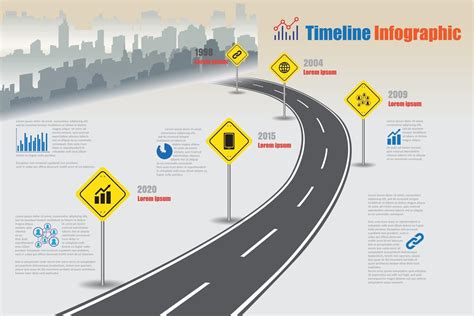 Business Road Map Timeline Infographic City Designed For Abstract