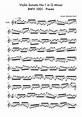 VIOLIN SONATA NO.1 IN G MINOR, BWV 1001 - PRESTO By Johann Sebastian ...