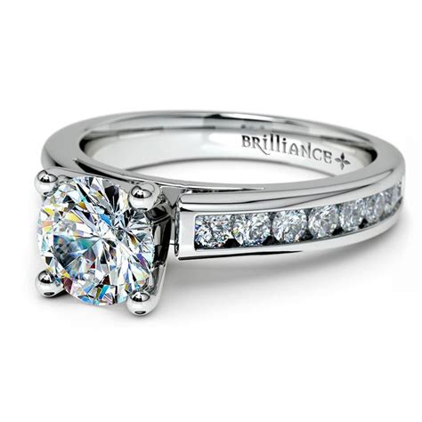 One ladies platinum solitaire custom made to order. Channel Cathedral Diamond Engagement Ring in Platinum (1/2 ...