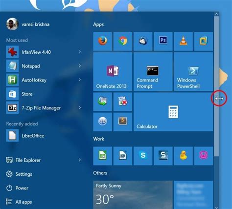 Customize Win10 Start Menu Increase Width Stugon