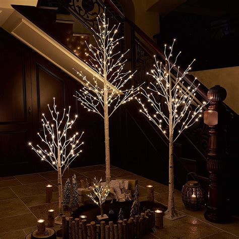 Pre Lit White Birch Tree 8ft 240l For Christmas Holiday Party