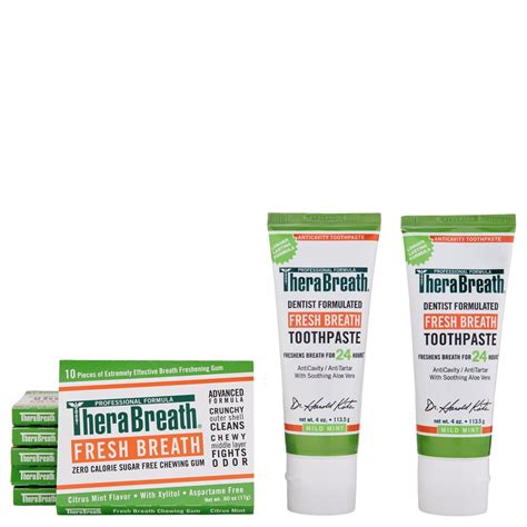 Therabreath Fresh Breath Toothpaste 2 Ct 4oz And Fresh Breath Chewing Gum