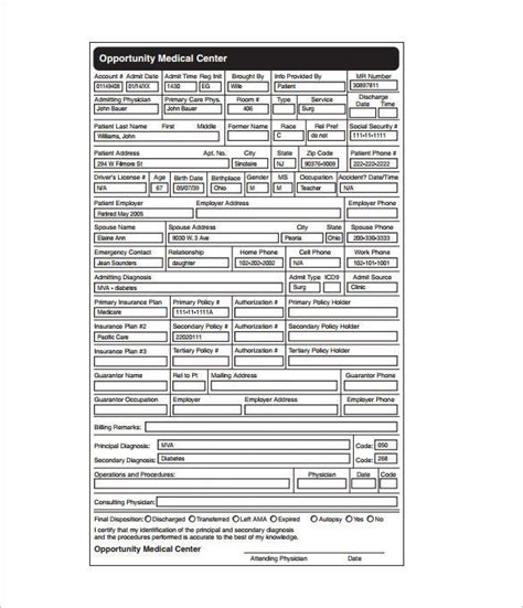 Patient Medical Chart Template Lovely Medical Chart Template 10 Free