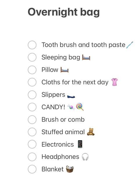 What To Put In Your Bag For A Sleepover Sleepover Packing List