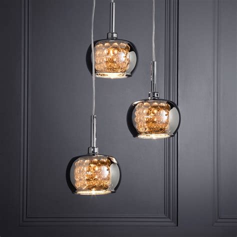 3 light glass chrome cluster ceiling pendant light modern home light litecraft ebay
