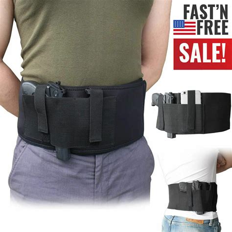Belly Band Holster Tactical Concealed Hand Gun Carry Pistol Waist