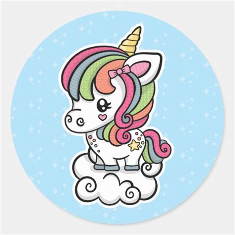 Cute Unicorn Classic Round Sticker