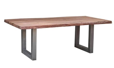 A thick table on the top provides ample space to keep plates, beverages, glasses, etc. 84-Inch Live Edge Acacia and Steel Dining Table | The Dump ...