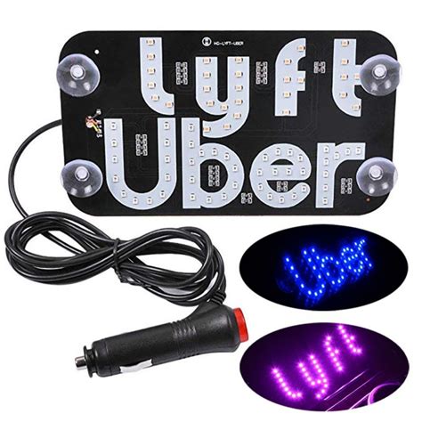 Uber Lyft Two Light Sign In One Panel Glow Led Light Logo Hook On Car Zachqatarmall Com