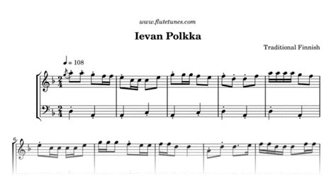 Finnish Folk Song Ievan Polkka - Ievan Polkka (Trad. Finnish) - Free Flute Sheet Music | flutetunes.com