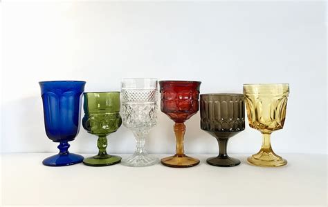 New In My Shop This Beautiful Set Of 6 Vintage Mismatched Goblets Perfect For A Dinner Party Or