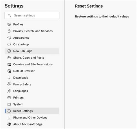 How To Reset Settings In Microsoft Edge Browser