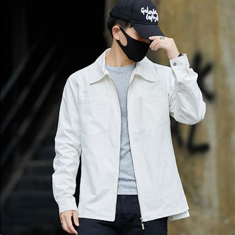 High Quality Autumn New White Jackets Men Brand New Long Sleeve Mens