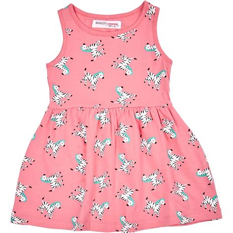 Buy Minoti Girls Zebra Dress Coral