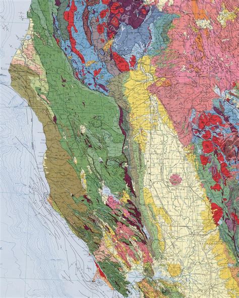 Geology Map Of California Print Geologic Time Scale Science Etsy