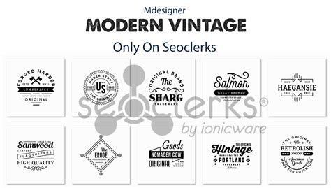 Design 2 Vintage Retro Logo For 5 Seoclerks