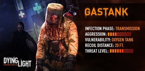 These are all the main zombie and enemy types in the dying light video game. Gas Tank | Dying Light Wiki | FANDOM powered by Wikia