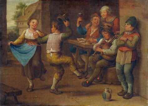 Feiernde Bauern Celebrating Peasants Artist Unknown 18th Or