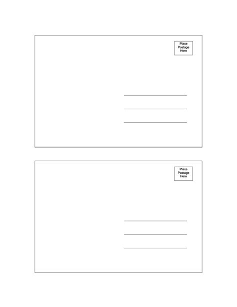 Blank 4x6 Postcard Template Cards Design Templates
