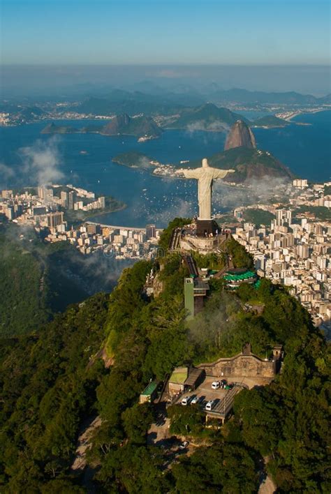 Rio De Janeiro Brazil Aerial View Of Rio De Janeiro With Christ