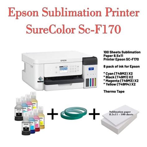 Epson Sure Color F170 Sublimation Includes Paper 2 Set Of Inks And 2
