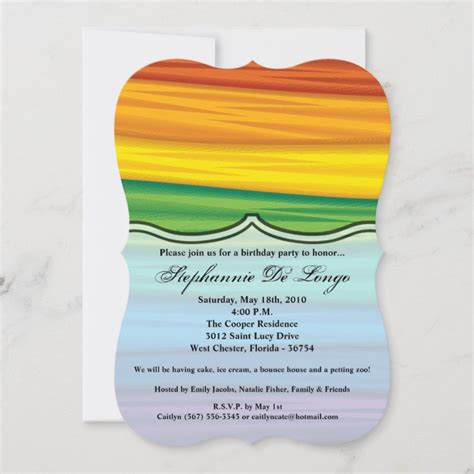5x7 birthday invitation lgbtq rainbow flag lesbian zazzle