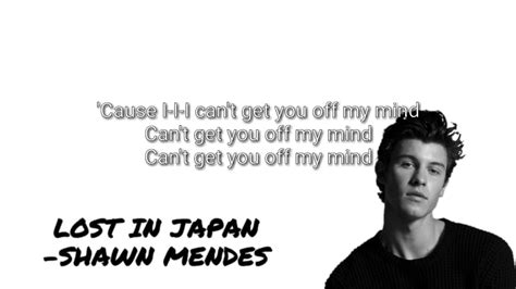 Shawn Mendes Lost In Japanlyrics Youtube