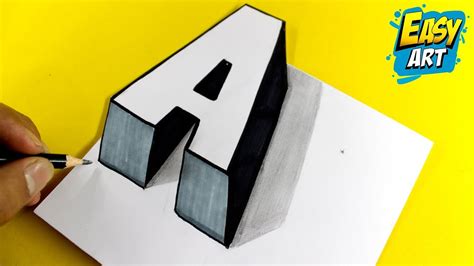 Como Dibujar Letras En 3d Letra A 🔴 How To Draw 3d Letters Dibujar